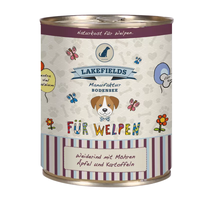 Lakefields Weiderind mit Karotten für Welpen 400g